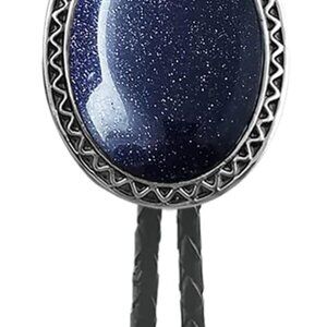 Stone Bolo Tie Native Western Cowboy Hand-woven Leather Bola Tie Necktie for Men